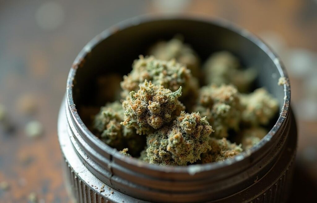 grinding moldy weed